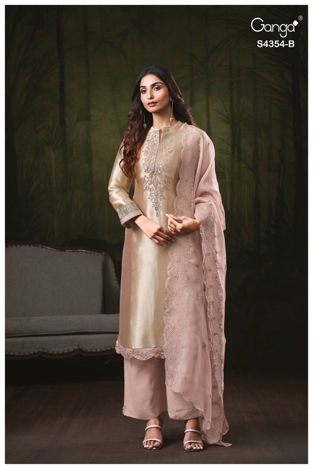 SAREEN 4354 Series By Ganga Fashion Stylish Beautiful Colourful BEMBERG SILK Dresses At Wholesale Price